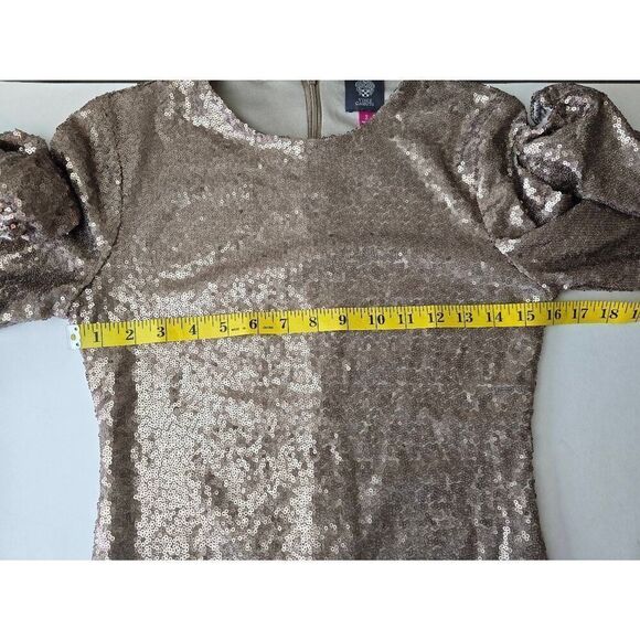 Vince Camuto Dress Size 2 Champagne sequined - Picture 6 of 9
